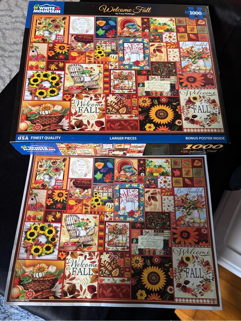 White Mountain Puzzles- Welcome Fall- Complete 1000 Piece Puzzle